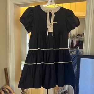 Charming Navy and Cream Dress